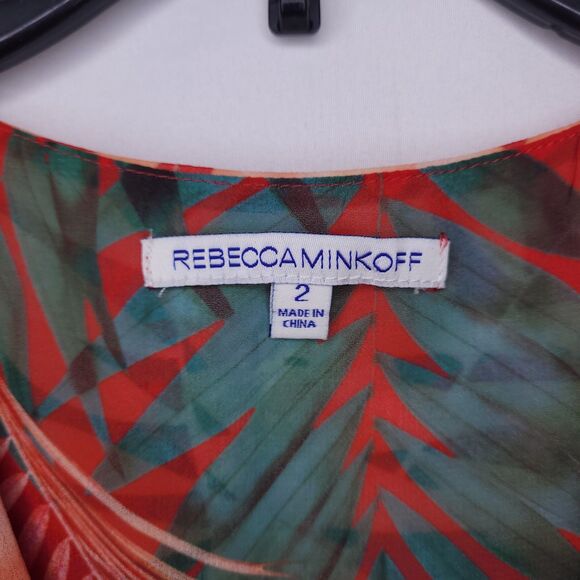 Rebecca Minkoff Dress 2 Red Floral Tropical Crosby - Picture 11 of 13